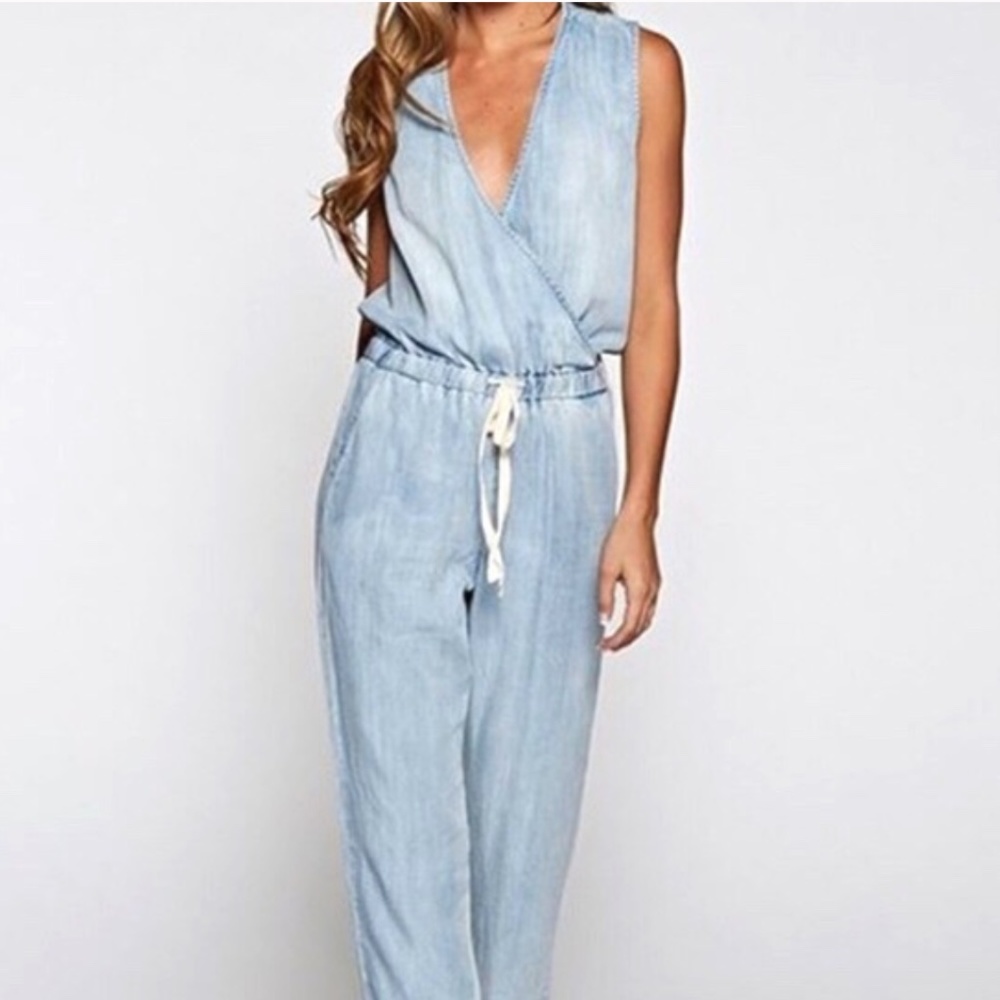 Love Stitch Denim Jumpsuit